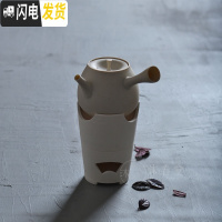 三维工匠侧把壶煮茶壶日式手工白陶壶砂铫粗陶茶壶陶瓷煮水壶玉书煨 白陶壶+便携炉茶具