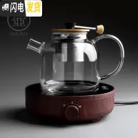 三维工匠拉杆玻璃煮茶壶可高温加厚玻璃花茶壶过滤内胆煮茶具泡茶壶煮茶器 光年—树纹+拉杆壶圆款