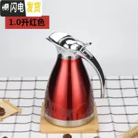 三维工匠不锈钢保温壶家用保温瓶热水瓶欧式真空保温壶办公宿舍学生暖水壶 1.0酒红