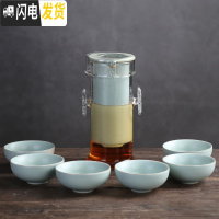 三维工匠茶壶家用红茶茶具泡茶器汝窑过滤耐热玻璃普洱花茶冲泡茶器 汝窑红茶泡+6杯