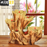 三维工匠微景观花盆多口高房子老桩多肉肉植物花盆创意个性中大号口径家用 SZ多口树头树脂花盆 中等花盆容器