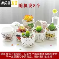 三维工匠花盆陶瓷家用简约室内大号带托盘大绿萝多肉家用花盆批发 八个10厘米 大花盆容器