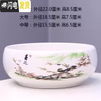 三维工匠无孔大号铜钱花盆 陶瓷 中国风绿萝碗睡莲水培植物水仙花盆 水培.春花 特大花盆容器