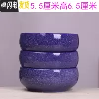 三维工匠铜钱水仙花盆陶瓷 简约创意水培绿萝碗莲大号多肉无孔盆栽 无孔-蓝雪花三个15厘米 大花盆容器