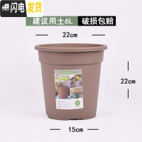 三维工匠升级二代加仑盆加厚塑料树脂阳台玫瑰月季铁线莲绿萝大号控根花盆 卡其色环二代2加仑(不含托) 大花盆容器