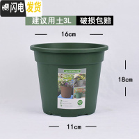 三维工匠升级二代加仑盆加厚塑料树脂阳台玫瑰月季铁线莲绿萝大号控根花盆 军绿色[3个装]环二代1加仑(不含托) 大花盆容器