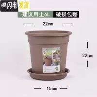 三维工匠升级二代加仑盆加厚塑料树脂阳台玫瑰月季铁线莲绿萝大号控根花盆 卡其色环二代2加仑(含托) 大花盆容器