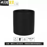 三维工匠简约圆柱ins北欧风格带托盘室内沙漠植 无托盘哑光黑随机图案 中号·口径12cm高13花盆容器