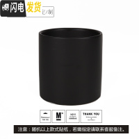 三维工匠简约圆柱ins北欧风格带托盘室内沙漠植 无托盘哑光黑随机图案 小号&middot;口径10cm高11花盆容器