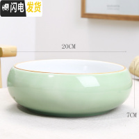 三维工匠清钱铜花盆水仙花睡莲碗莲无孔一叶莲陶瓷室内水培多肉大号 水培23 中等花盆容器