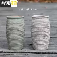 三维工匠创意大多肉花盆陶瓷复古做旧肉肉花器花盆手绘粗陶桩植物免邮 水木桩2件套 中等花盆容器