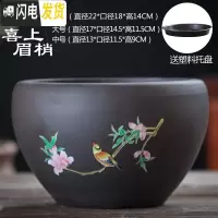三维工匠多肉花盆大号老桩创意绿萝大口径粗陶透气陶瓷肉肉植物盆 喜上眉梢紫砂单个(送塑料托盘) 大花盆容器