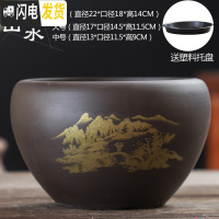 三维工匠多肉花盆大号老桩创意绿萝大口径粗陶透气陶瓷肉肉植物盆 山水紫砂单个(送塑料托盘) 特大花盆容器