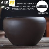 三维工匠多肉花盆大号老桩创意绿萝大口径粗陶透气陶瓷肉肉植物盆 紫砂紫砂单个(送塑料托盘) 特大花盆容器