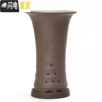 三维工匠宜兴紫砂花盆兰花盆原矿手工桌面地面 古典竹节漂口兰 出汗泥(透气)高雅云竹不描黑+托(托盘是黑色)SL0花盆容器