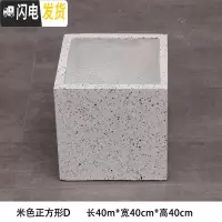 三维工匠创意花缸欧式长高四方形大口径落地绿植装饰室内花盆家用盆栽花器 米色正方形D 大花盆容器