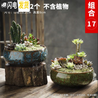 三维工匠多肉花盆大口径特大号陶瓷绿植肉肉盆器创意个性粗陶拼盘 款式-9 大花盆容器