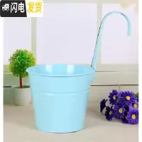 三维工匠花盆挂悬挂挂墙垂吊挂花盆圆型挂钩式简约挂篮土培壁挂壁挂 浅蓝色 大花盆容器