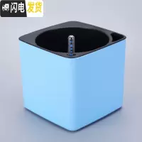 三维工匠正方形树脂白色创意多肉水仙懒人自动吸水塑料大花盆绿萝吊兰 天蓝色特大号无需棉线 小花盆容器