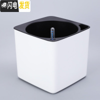 三维工匠正方形树脂白色创意多肉水仙懒人自动吸水塑料大花盆绿萝吊兰 白色特大号无需棉线 小花盆容器