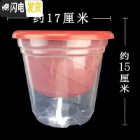 三维工匠绿萝吊兰挂钩塑料花盆厚双层懒人吸水盆悬挂垂吊挂盆透明外盆 棕盆+高170型外盆+吸水绳各6个 40-50花盆容器