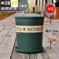 三维工匠加仑盆二代 加厚1/2/3/5塑料加仑花盆月季绿萝树脂阳台北欧风个 [5个装]军绿色1加仑(无托)买10花盆容器