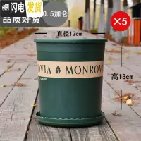 三维工匠加仑盆二代 加厚1/2/3/5塑料加仑花盆月季绿萝树脂阳台北 [10个装]军绿色0.5加仑(无托)买10花盆容器