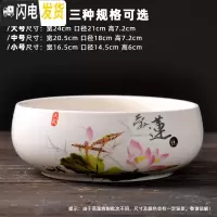 三维工匠水仙花盆铜钱水培花盆陶瓷无孔大室内碗莲荷花金钱专用盆 款式-22 中等花盆容器
