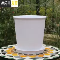 三维工匠加厚防陶瓷花盆绿萝吊兰专用大号塑料盆创意 个性北欧简约带托盘 A款白色 特小花盆容器
