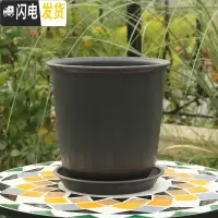 三维工匠加厚防陶瓷花盆绿萝吊兰专用大号塑料盆创意 个性北欧简约带托盘 A款深灰色 大花盆容器