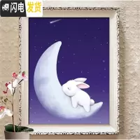三维工匠5D钻石画满钻新款月亮兔子点钻十字绣卧室客厅可爱卡通儿童钻石绣 [满钻钻石画]75*58厘米[加购物车先发货]