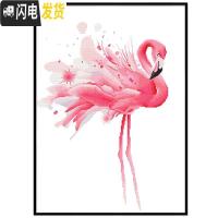 三维工匠十字绣线绣新款客厅情侣火烈鸟小件手工自己绣2019清新自然风 生态棉线绣新款[购买一套4080+4087更优惠]