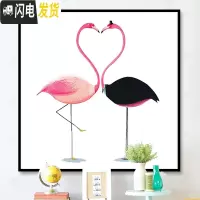 三维工匠5D钻石画满钻贴钻十字绣2019新款卧室卡通情侣火烈鸟点砖石秀清 [只贴火烈鸟]40*40厘米(炫彩钻/送工具)