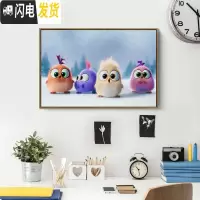 三维工匠2019年新款5D满钻带框钻石画小幅愤怒的小鸟卧室 [画+框]满钻全贴[愤怒的小鸟60*40厘米]画加框组十字绣