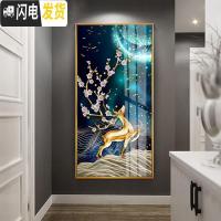 三维工匠2019年新款5D钻石画发财鹿竖版玄关点手工十字绣水晶满 异形钻、满钻[90*170cm]免费补钻、钻量多30