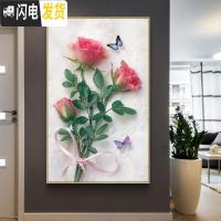 三维工匠2019年钻石画新款带框满钻客厅玫瑰花水晶十字绣小件 满钻全贴款[100*164厘米]多加30钻量、送工具包定