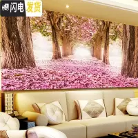 三维工匠十字绣2019新款绣全满线绣大幅客厅樱花树大气家用 大格/4股[高亮丝线]180*87cm[精准印花][送刺绣工
