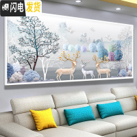 三维工匠钻石画满钻客厅5d麋鹿2020砖石画点钻贴钻十字绣 [满钻全贴版]1.2米X0.5米-不掉钻[送多头点钻笔+福字