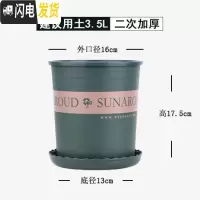 三维工匠室内矮加仑花盆阳台多肉盆家用种植塑料花盆盆栽盆器大号绿萝花盆 [5个装]1加仑(含托) 大花盆容器
