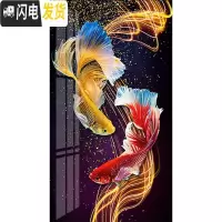 三维工匠2019新款5d钻石画满钻客厅鲤鱼十字绣竖版玄关水 [AB彩钻]90*160cm[免费补钻/配套金属框联系客服]