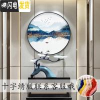 三维工匠十字绣新款圆形风景山水画砖石绣简约现代5d钻石画满钻客厅自己 画心直径60cm/免费补钻/送工具包/多配30%钻