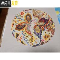 三维工匠DMC十字绣客厅新款中国风 凤求凰 小幅装饰画印花吉祥画 ZGF2088小格14CT2股绣亚麻色棉布画格款