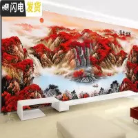 三维工匠十字绣线绣2019新款绣大幅客厅满绣鸿运当头风景大 品质棉线[中格/3股]300*120cm满绣送工具要丝线请留