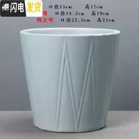 三维工匠欧式简约花盆陶瓷特大号阳台室内绿萝虎皮兰加厚白色花盆 X078灰兰(送塑料托盘) 特大花盆容器