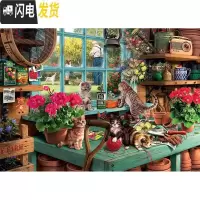 三维工匠新款精准印花棉绣线十字绣 客厅卧室油画 好奇小猫调皮捣蛋 11ct精准印花埃及棉线90*67