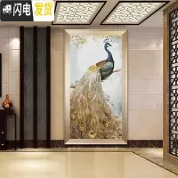 三维工匠十字绣2019新款绣大幅客厅吉祥孔雀竖版贴满砖自己手工大气 炫彩魔方[200*100厘米]多送钻量30满钻全贴