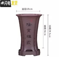 三维工匠精品紫砂花盆兰花盆君子兰盆景盆室内大号古典六方带托盘陶瓷花盆 紫泥六方高束腰ST 大花盆容器