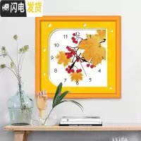 三维工匠十字绣钟表挂钟客厅餐厅简约现代2019小件线绣新款简单 埃及棉[12055][尺寸38x38][加机芯]送工具包
