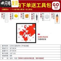 三维工匠十字绣钟表挂钟客厅餐厅简约现代2019小件线绣新款简单 生态棉[12055][尺寸38x38][加机芯]送工具包