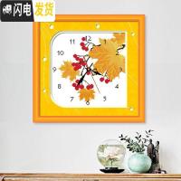 三维工匠十字绣钟表挂钟客厅餐厅简约现代2019小件线绣新款简 埃及棉[12055][尺寸38x38][不含机芯]送工具包
